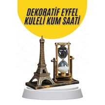 Dekoratif - 569 - Eyfel Kulesi Ve Kum Saati Vintage Tarzı Masa - Muratech - Süsü Biblo Bir