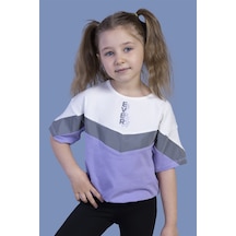 Toontoy Kids Toontoy Kız Çocuk Reflektör Detaylı Garnili Tişört Lila