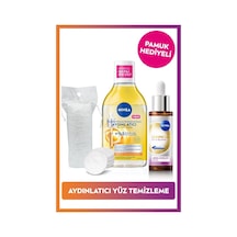 NIVEA Makyaj Temizleme Suyu 400 ML + Luminous630 Skin Glow Aydınlatıcı Serum 30 ML + Pamuk