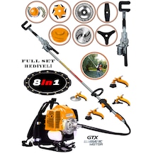 Eisenn Hero9000 Sırt Tip Benzinli Motorlu Tırpan + Zeytin Badem Hasat Makinesi 9 Parça Özel Set