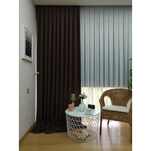 Evdepo Home Keten Kahverengi Fon Perde Tek Kanat Kahverengi