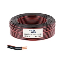 Kablo Kablo 2x1.5 Hoparlör Kablosu Siyah Kordon 100mt Poke Pk-1175