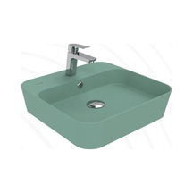 Creavit Loop Kare Masa Üstü İnce Çanak Lavabo 45 Cm Nil Yeşili Lp046-00ny