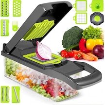 Sebze Doğrayıcı - Çok Amaçlı Sebze Doğrayıcı Mandolin 14'ü 1 Arada Gri Diğer