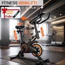 Dikey Ev Fitness Bisikleti Led Ekran Kardiyo Egzersiz Aleti Spinning Bike Nabız Direnç Lastiği Hediy