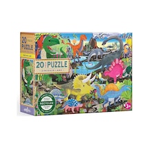 Eeboo 20 Parça Yapboz - Dinosaur Land