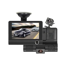 Hfambition 4" Araç Dvr 3 Kameralı Ön/iç/arka G-sensorlu Park Yardımı Ve Acil Kayıt Fonksiyonlu Sürücü Kamerası