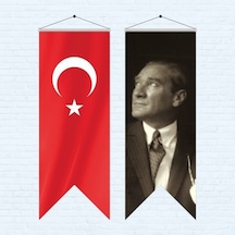 Atatürk Posteri Ve Türk Bayrağı Kırlangıç 70x200 Cm-6 Tek Ebat