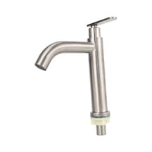 Lebıhmurah Bf703 Quanbu Havzası Musluk Güverte Üstü Mutfak Tek Soğuk Tuvalet Yıkama Paslanmaz Çelik Faydalı Lavabo Kolu Modern Mikser Su Musluğu Banyo Gümüş