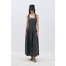 Suud Collection Füme Josie Çapraz Askılı Keten Elbise