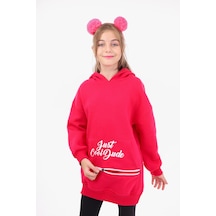 Toontoy Kız Çocuk Nakışlı Sweatshirt Fuşya