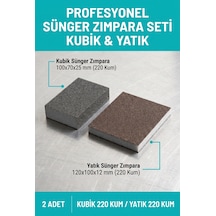 Sünger Zımpara Seti 220 Kum Kubik Ve 220 Kum Yatık El Zımparası 2 Adet
