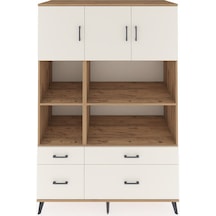 Kronos Dolap 8 Raflı 4 Çekmeceli 3 Kapaklı 132x59x195 Çam-aytaşı/aytaşı Aytası/aytası