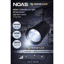 Noas 40w Lyon Beyaz Işık Siyah Kasa Led Ray Spot Yl29-4001 Beyaz