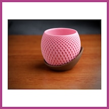 Gees Global 3d Baskı Küre Saksı - Kafes Dokulu İki Parçalı Dekoratif Saksı - Pembe-kahverengi Gbzs 61785110