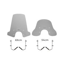 Gp Kompozit Vespa Gts 300 / 150 Universal Uyumlu Ön Cam Füme 69 Cm
