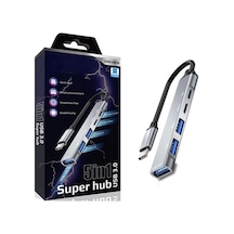 5in1 Metal Usb Hub - Yüksek Hızlı Çoklayıcı, 5 Bağlantı Noktalı, Dayanıklı Ve Taşınabilir Tasarım