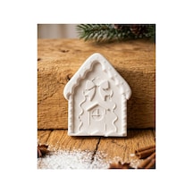 Ministone Kendin Boya Taş Tozu Yılbaşı Evi / Gingerbread House Dekoratif Obje Ve Hobi Seti 6 Renk Boya + Fırça Hediyeli