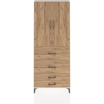Arges Dolap 3 Raflı 4 Çekmeceli 2 Kapaklı 88x30x221 Aytaşı-çam Aytası