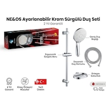 Ne&os Sürgülü Duş Seti Krom Kaplama