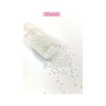 Dökme Cam Kum Boncuk 8/0 3 Mm - 20 Gram - Parlak Beyaz - Bnc153 Diğer