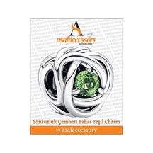 Sonsuzluk Çemberi Bahar Yeşili Charm Gümüş