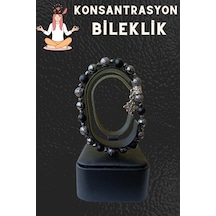 Konsantrasyon Bilekliği Denge Bilekliği Lav Taşı Oniks Taşı Hematit Taşı Doğal Taş Bileklik Karışık Renkli Karışık Renkli