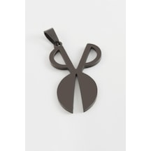 Zenviac456 Makas Çelik Kolye Ucu 4 Cm Zenviac45678 Siyah