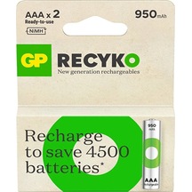 Gp Recyko 1000 Aaa I Nce Kalem Ni-mh Şarjlı Pil 1.2 Volt 2li Kart