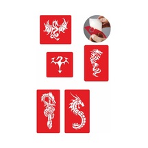 Enhavalı Dragonlar Geçici Dövme Kına Şablonu 5'li