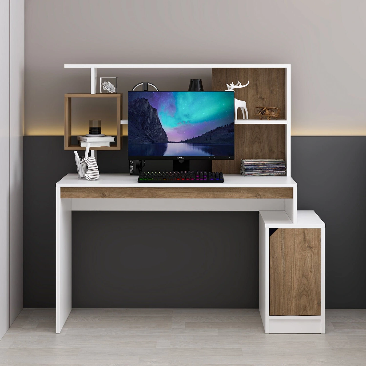 Arlena Çalışma Masası - Beyaz/rahle Çok Renkli Arlena Çalışma Masası - Beyaz/rahle Çok Renkli