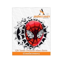 Çift Taraflı Örümcek Adam Charm Asafaccessory Gümüş