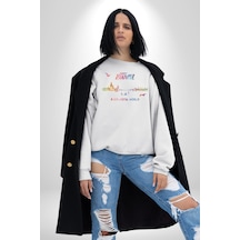 İstanbul Özel Tasarım Unisex Beyaz Sweatshirt Beyaz