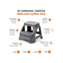 Kaydırmaz Ayaklı Merdiven Tabure, Çok Amaçlı Kullanım İçin Sağlam Plastik