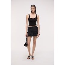 Ethıquet Alyona Kadın Slim Fit U Yaka Siyah Atlet Siyah