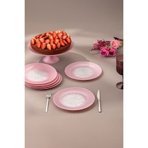 Emsan Pastel 7 Parça Cam Pasta / Tatlı Seti Pembe Pembe