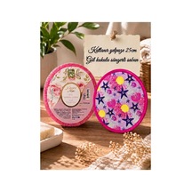 Deniz Yıldızı Desenli Katlanabilir Çantalı Yelpaze 25cm Ve Doğal Gül Özlü Süngerli Sabun, 135gr 2li Set Diğer