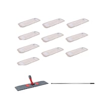 Tablet Palet Nemli Yedek Mop Takımı Seti - 10 Ad 40 Cm. Nemli Mop + Katlanır Aparat + Metal Sap