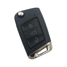 Autohan Keys Volkswagen Golf 7 Polo 3 Butonlu Anahtar Kumanda Kabı, Siyah Standart