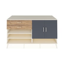 Kronos Konsol 4 Raflı 2 Çekmeceli 2 Kapaklı 176x59x99 Aytaşı-antr Aytaşı-antrasit/çam