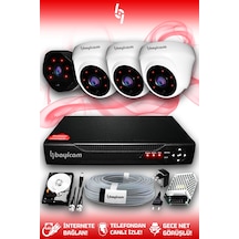 Bayicam 4 Kameralı Uzay 3 İç Kamera Set 250 GB HDD Full HD Gece Görüşlü Güvenlik Kamerası Sistemi