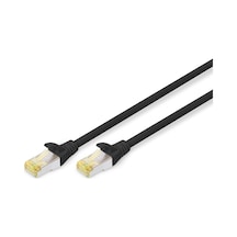 Professional Cat 6 A S-ftp Optik Ara Bağlantı Kablosu, Lszh, Awg 26/7, Bükülmüş Çift 1 M Siyah Standart