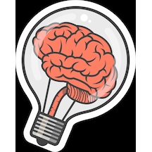 Ampul İçinde Beyin Sticker 10x10 Cmrenkli Sticker