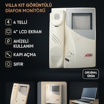 Audıo 001650 Gty304f 4 Telli Villa Kit Görüntülü Diafon Monitörü 4 Ahizeli