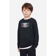 Tshirthane Sword Art Online Baskılı Unisex Çocuk Siyah Sweatshirt Siyah