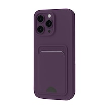Muratech Newface Apple Uyumlu iPhone 16 Pro Kılıf Kelvin Kartvizitli Silikon - Derin Mor