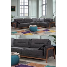 Paris Köşe Koltuk Takımı Antrasit Keten Antrasit