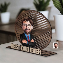 Bk Gift Kişiye Özel 3 Katmanlı Baba Karikatürlü Ahşap Biblo-6, Babaya Hediye, Babalar Günü Hediyeleri Kobitmeyen138156 Bk Gift