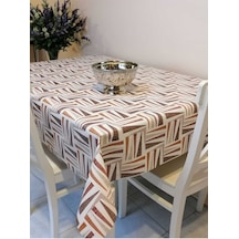 Elyaflı Pvc Muşamba - Desenli Silinebilir Masa Örtüsü 02mrl123a Kahve