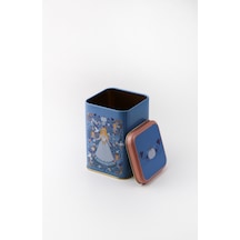 Tales Cinderella Desenli Kare Metal Saklama Kabı 10.5 x 10.5 x 16 CM 1.7 L Çok Renkli